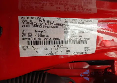 2014 Ford Focus Se from USA, damaged, VIN 1FADP3K26EL360527